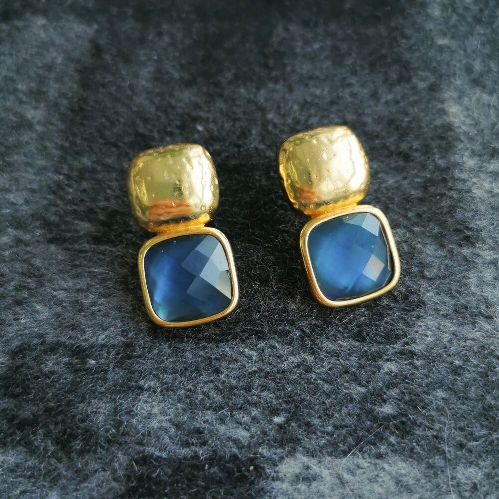 Julie Vos Cornflower Blue Gold-Tone Earrings